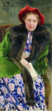 イリヤ・レーピン Painting - ナデジダ・ボリソヴナ・ノルドマン・セヴェロワの肖像画 1909年 イリヤ・レーピン